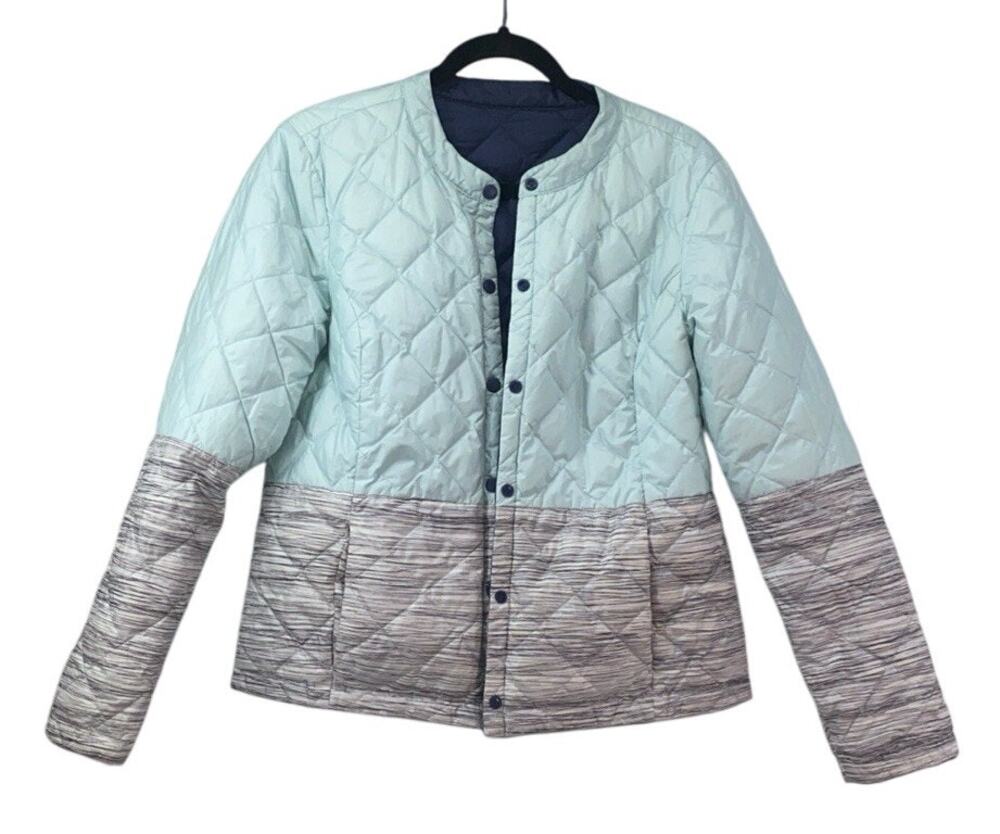 Lole Kora Reversible Down Jacket Mint black white / Solid Blue Size Large